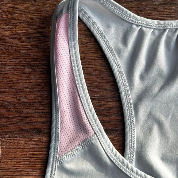 Gray & Pink Tank Top | Workout Tank Top | Tank Top for Gym | Workout Top - Picture 4 of 6